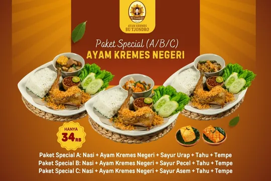 Menu Delivery Ayam Kremes Bu Tjondro